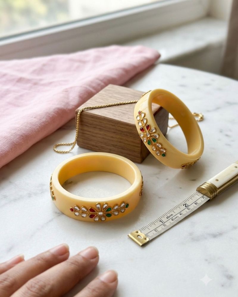 Beautiful Yellow Bangles with Stone Work