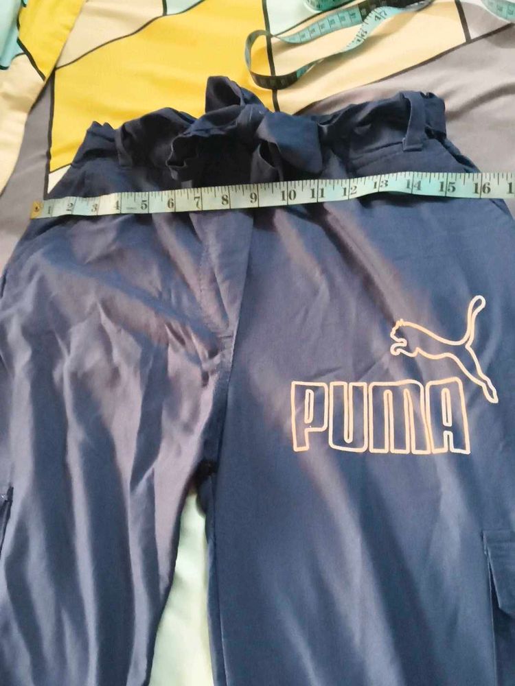 Puma Women's Navy Blue Cargo track pants