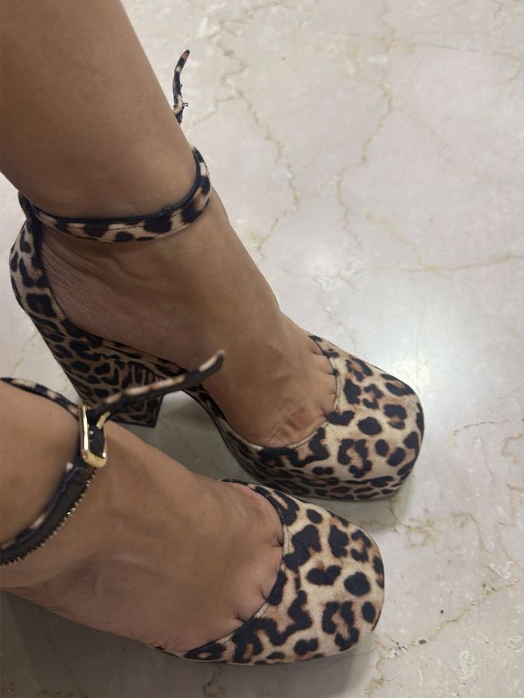 Leopard Print Wedge Heels