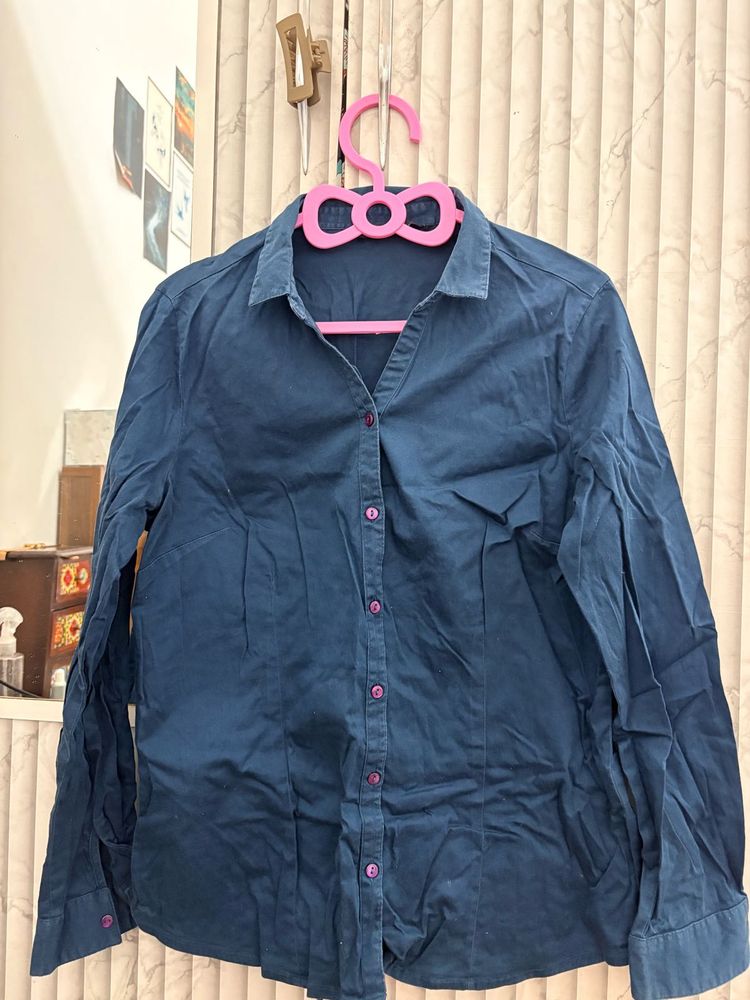 Annabelle Navy Blue Casual Shirt