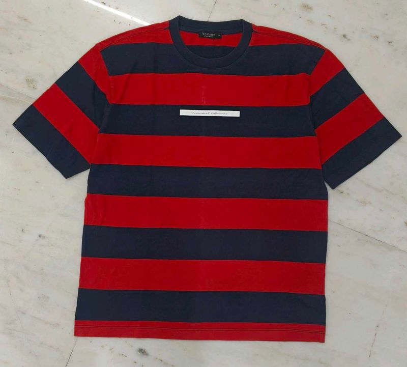 Red &amp; Navy Striped T-Shirt