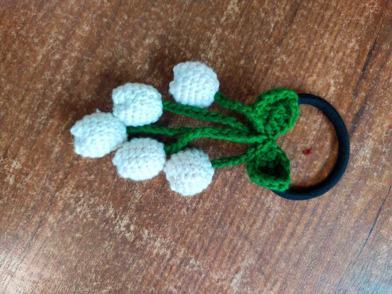 Handmade Crochet Flower Hair Tie