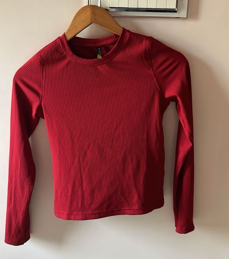Red Long Sleeve Top