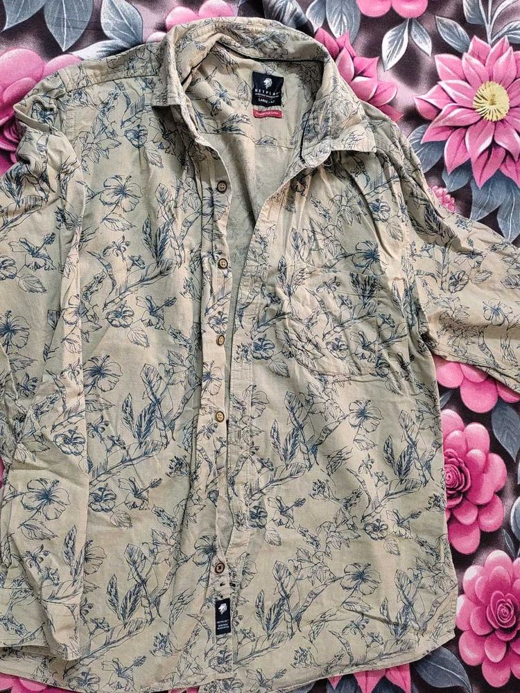 Floral Print Men's Shirt