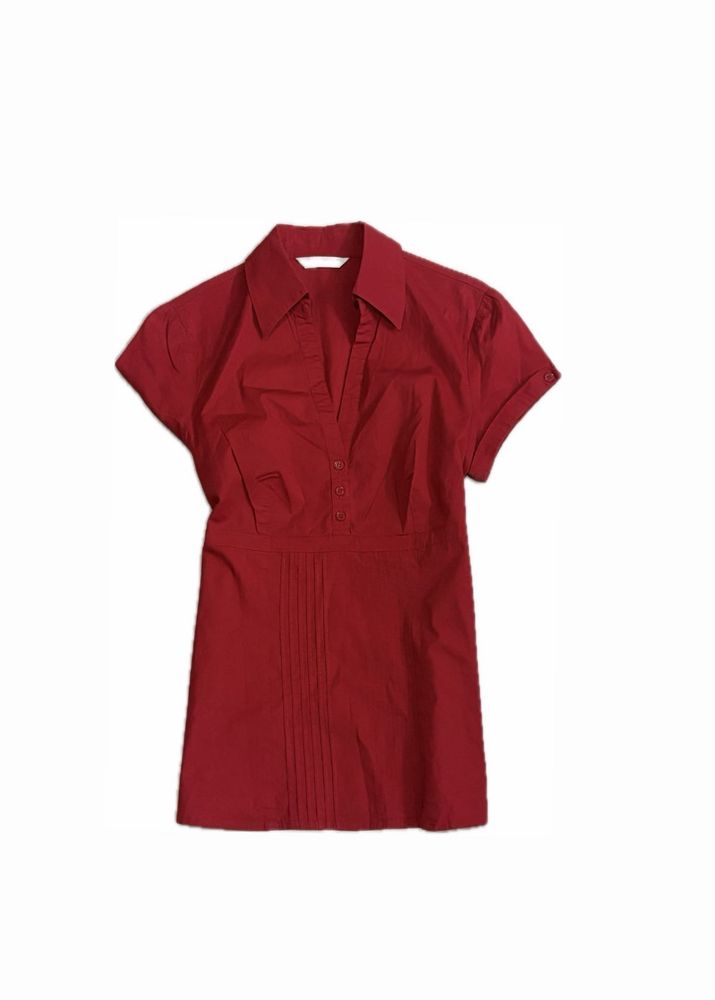y2k Red Short Sleeve Collared Shirt