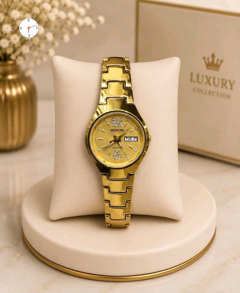 Elegant Gold Watch with Diamonds