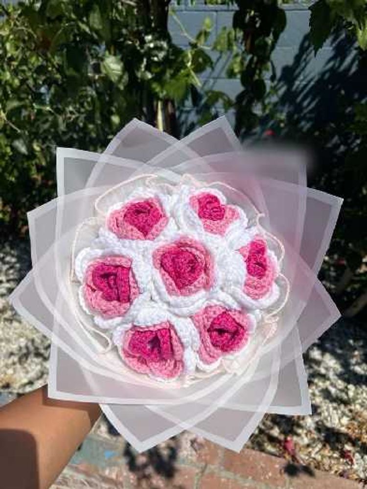 Crocheted Rose Bouquet