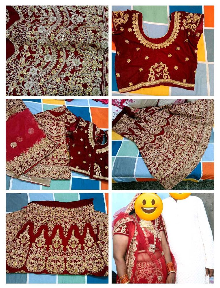Exquisite Red &amp; Gold Embroidered Lehenga Choli
