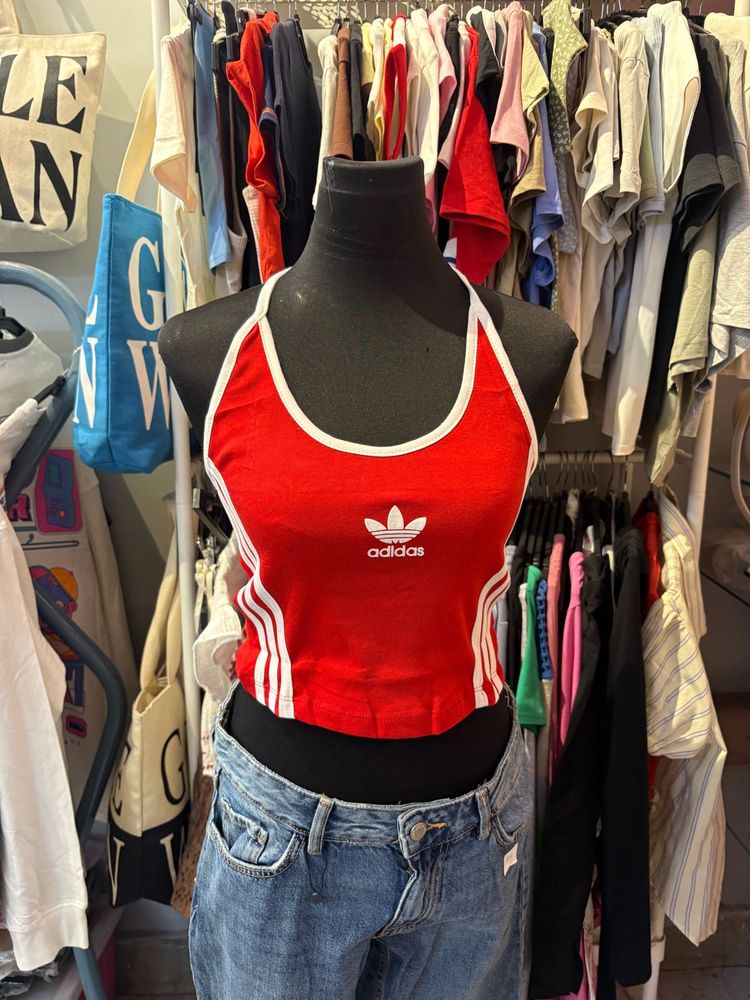 Red Adidas Crop Top