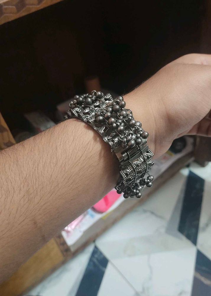 Black Oxidized Silver Bangle