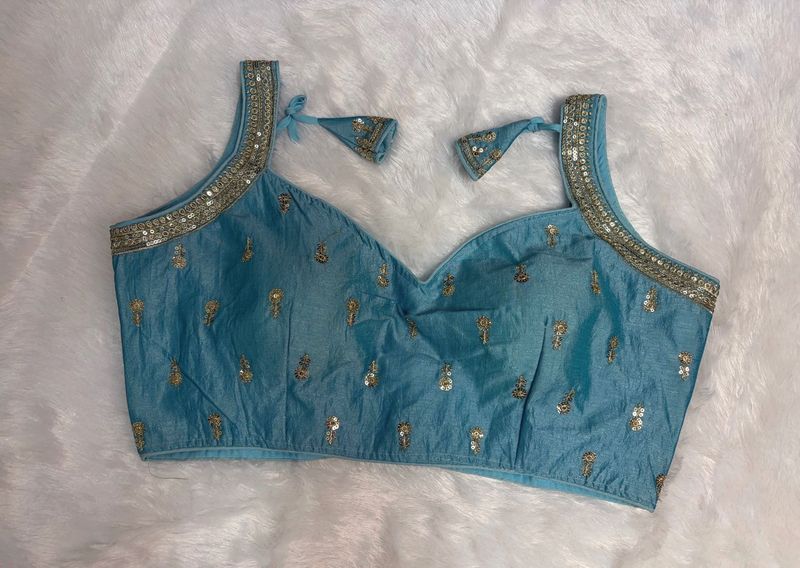 Blue Embellished Blouse
