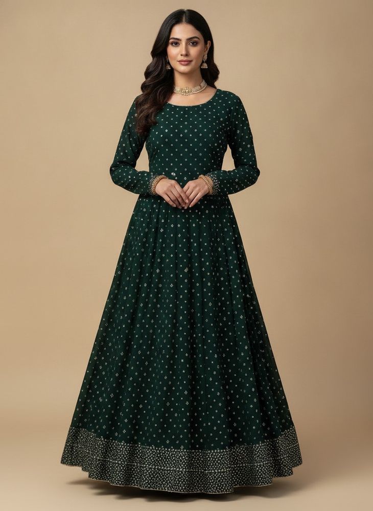 Elegant Green Embellished Gown