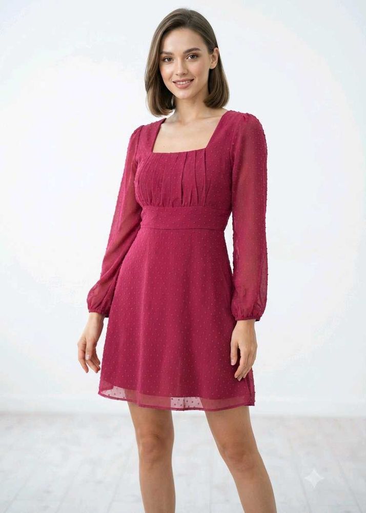 Chic Berry Square Neck Mini Dress