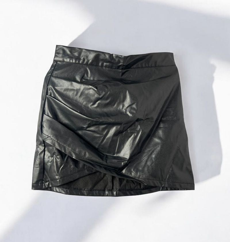 New Black Faux Leather Mini Skirt Size S