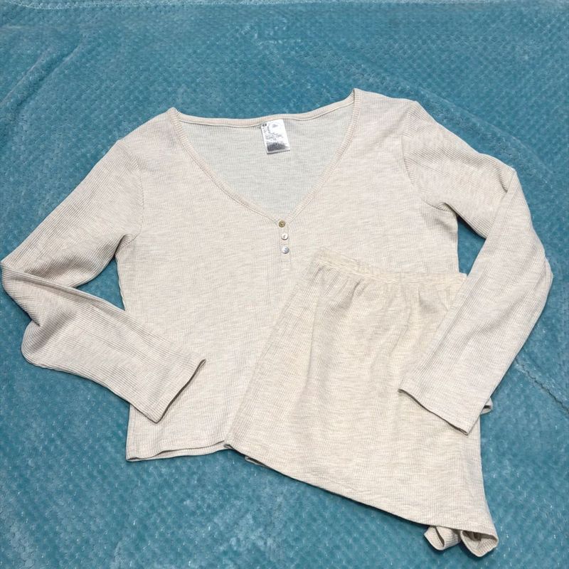 Cozy Waffled Pajama Set