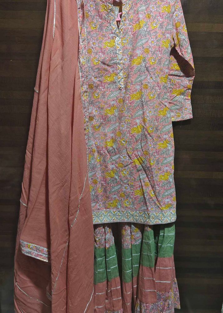 Floral Print Sharara Suit Set