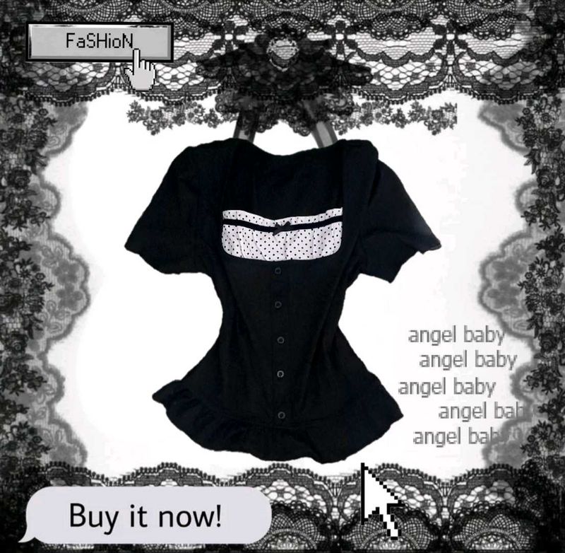 Y2k Black milkmaid top🗝🪽