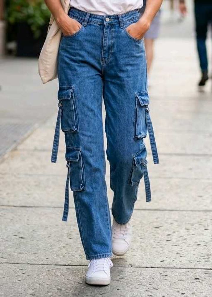 Stylish Blue Cargo Jeans
