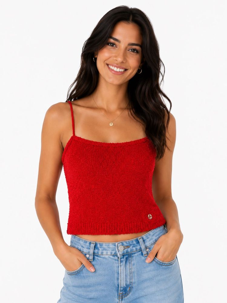 chic red crop top
