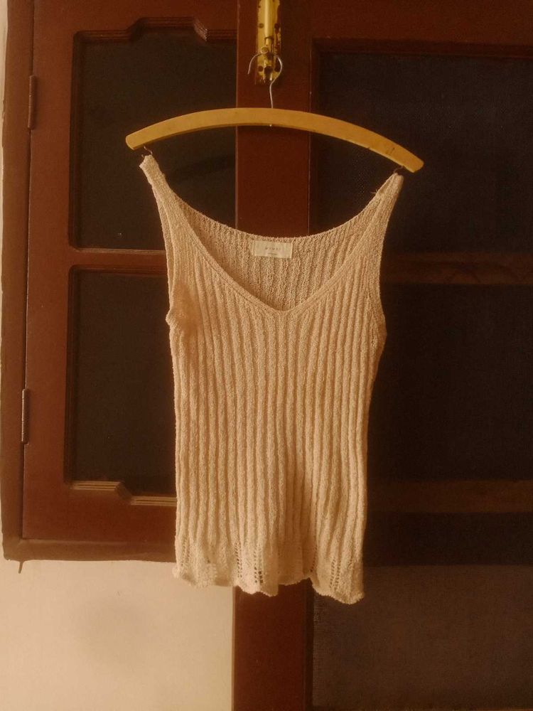 Ribbed Knit V-Neck Tank Top