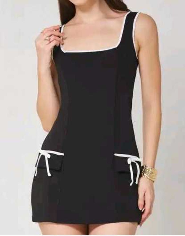 Chic Black Mini Dress with bows
