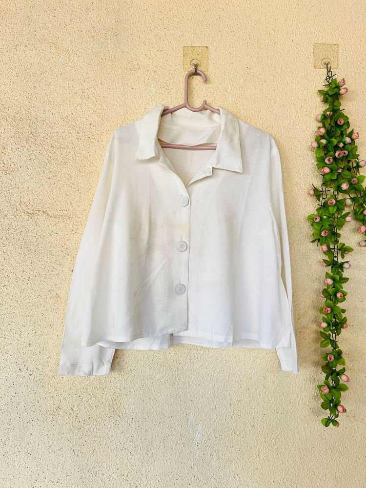Classic White Button-Up Shirt