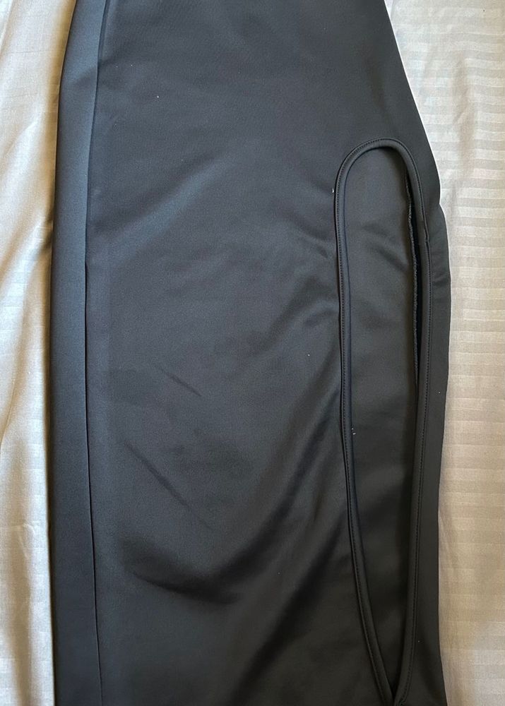 Sleek Black Skirt with Cutout Detail