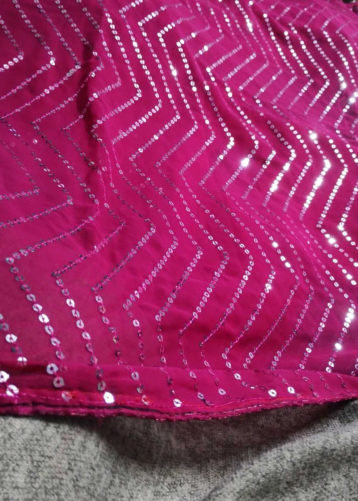 Sequence Work Saree With Blouse Peice