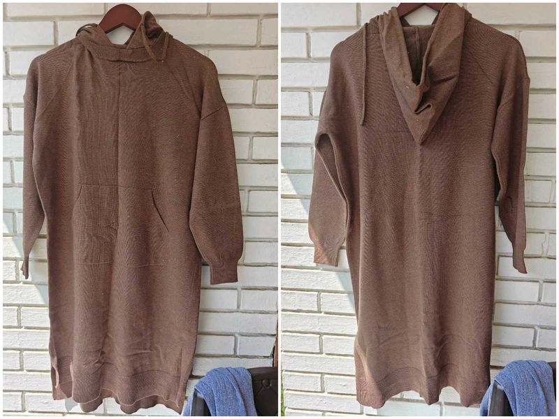 Cozy Knit Hooded Dress