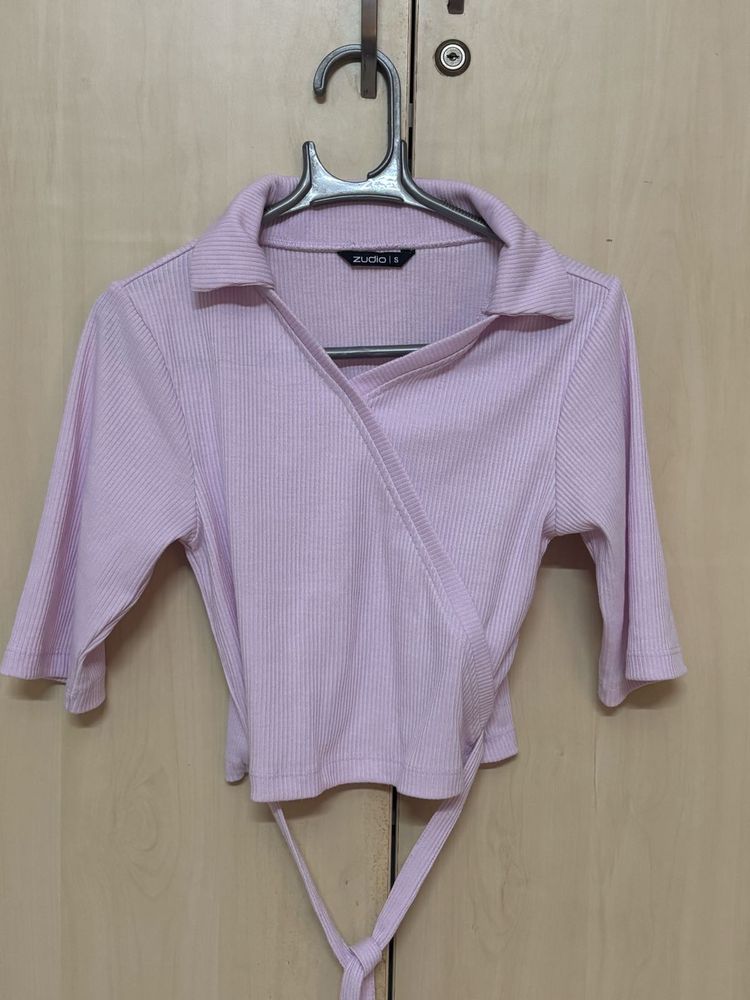 Lilac Wrap Top