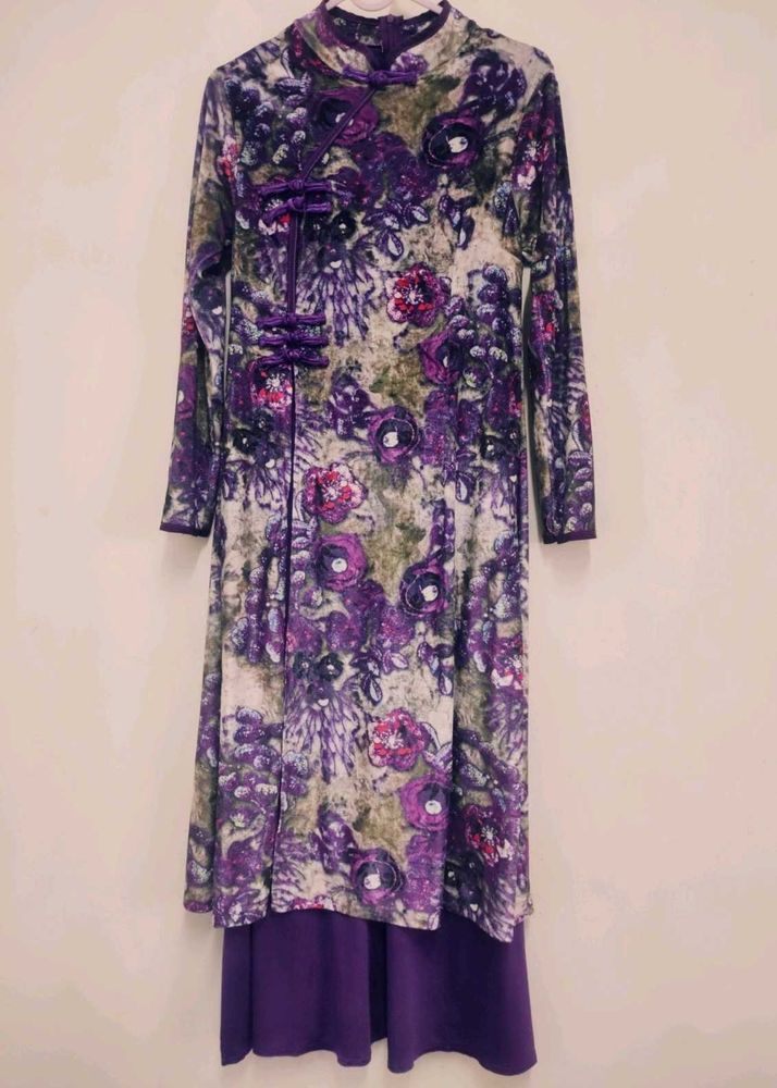 Purple Cheongsam Dress