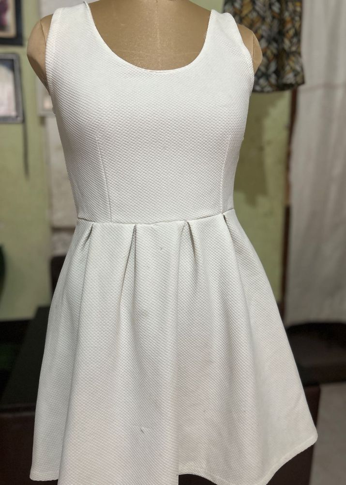 White Fit &amp; Flare Dress
