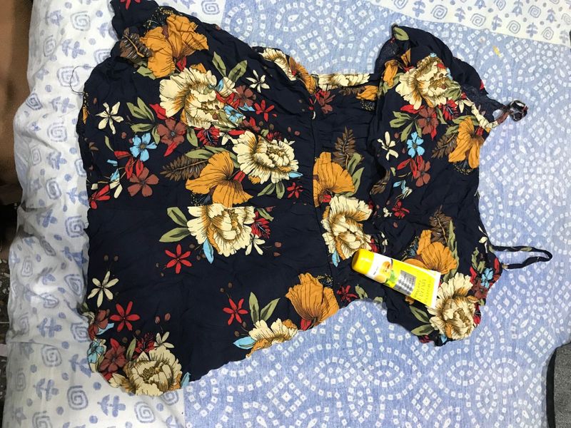 Bohemian Floral  jumpsuit short and face wash
