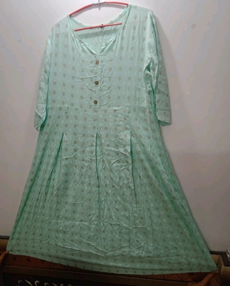 Beautiful Cotton Light Sea Green Kurti