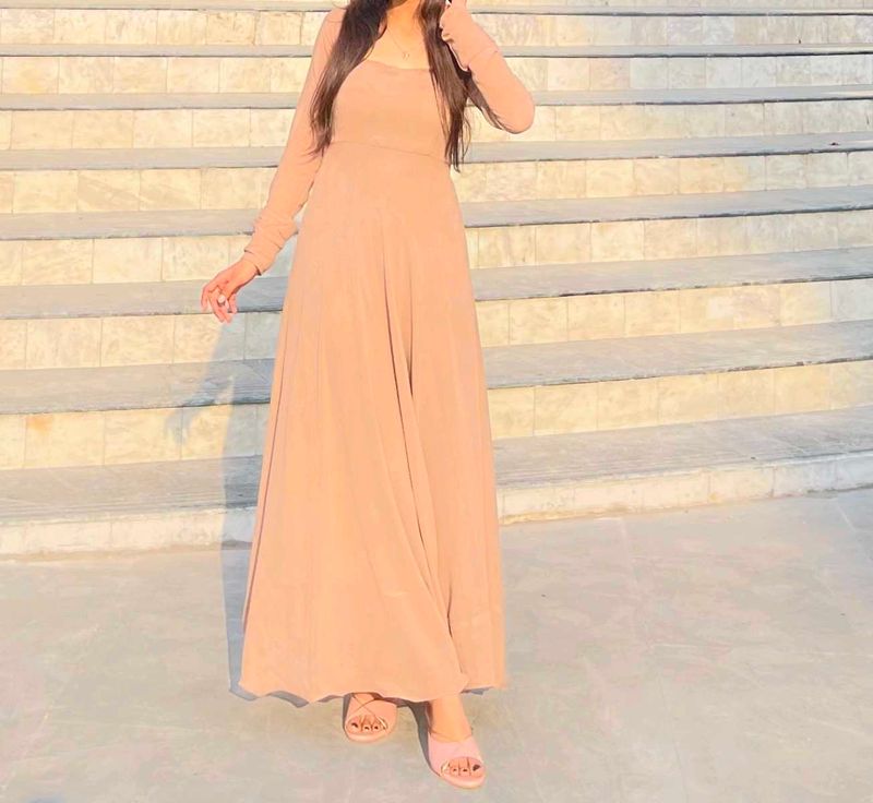 Flowy Peach Maxi Dress