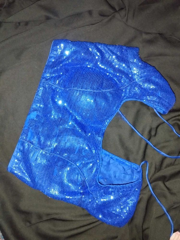 Sparkling Blue Sequin Blouse