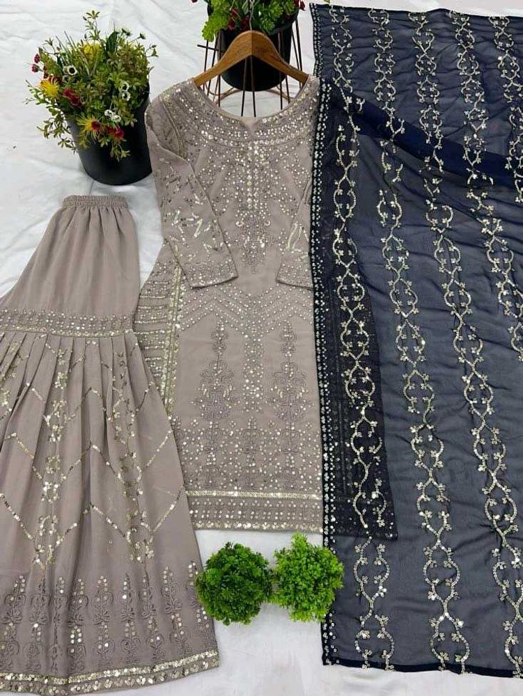 Embroidered Kurta Set with Dupatta