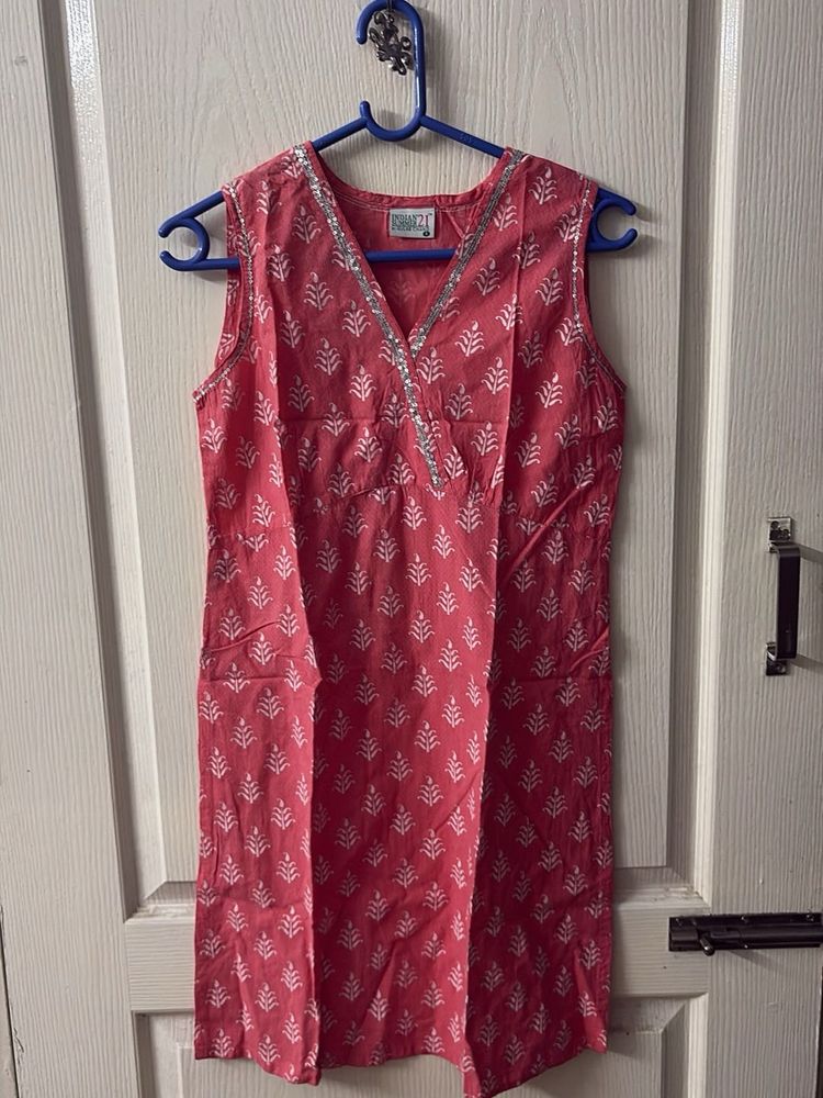 Stylish Pink Printed Kurta