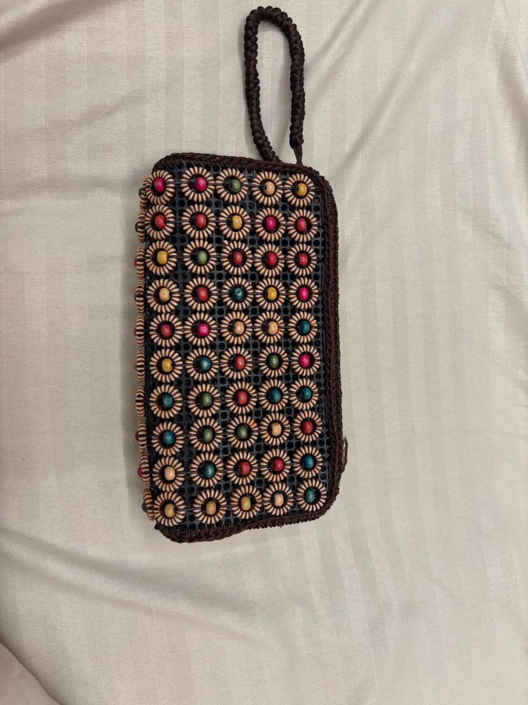 Boho Beaded Wristlet Wallet