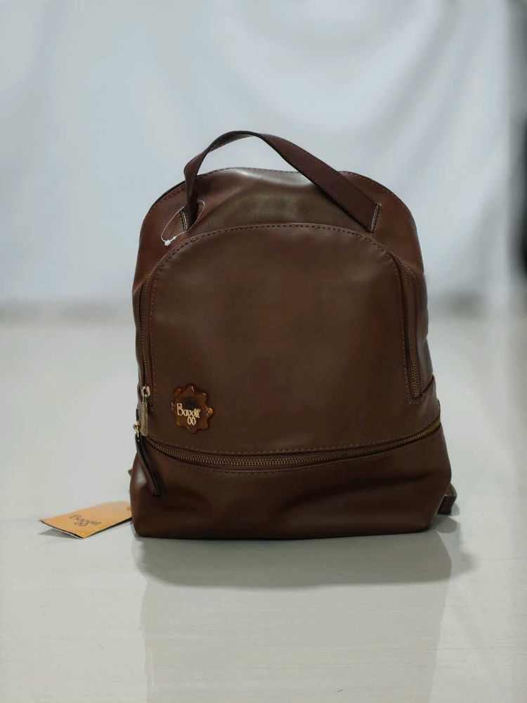 Stylish Brown Leather Backpack