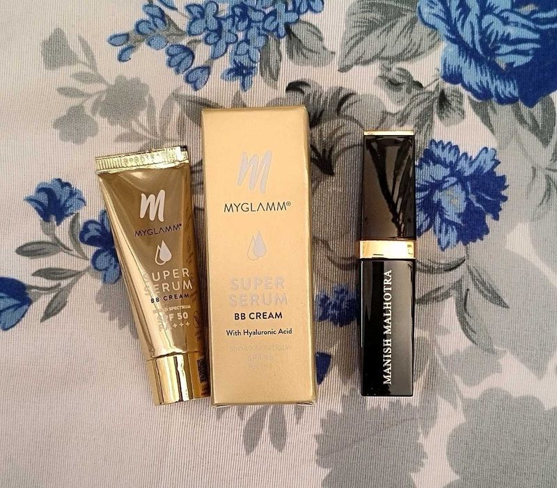 Manish Malhotra Lipstick &amp; Myglamm Serum BB Cream