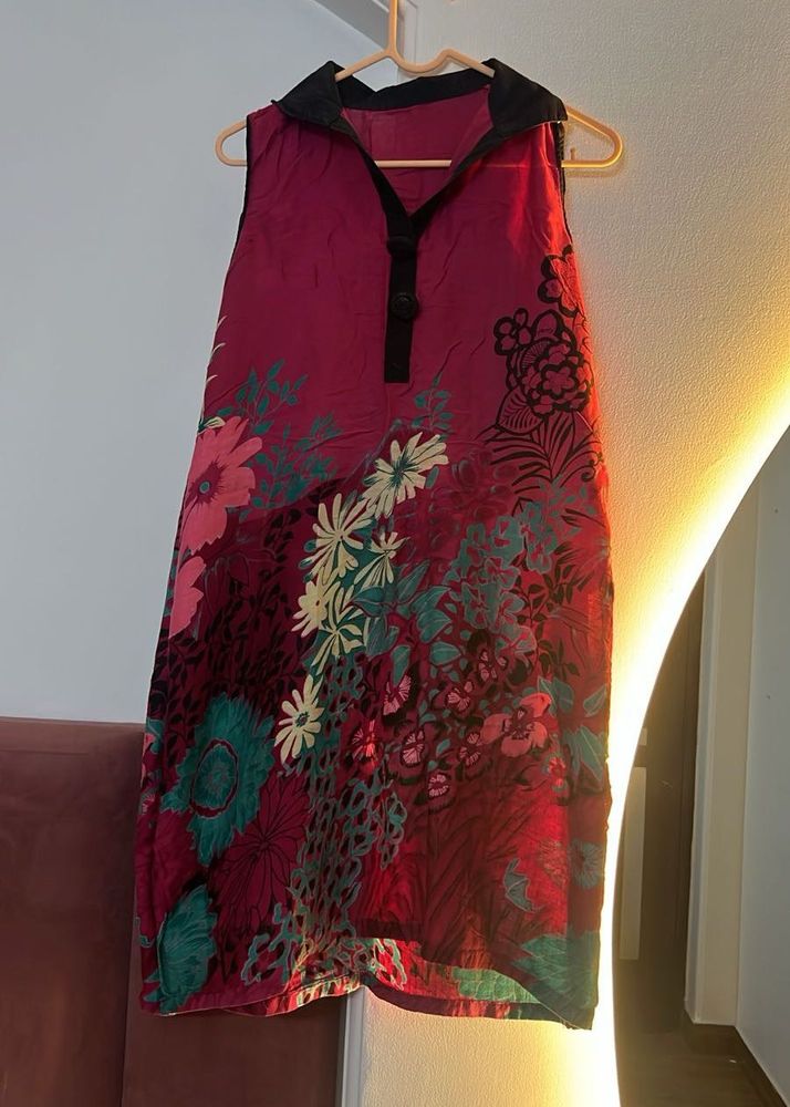 Vibrant Floral Sleeveless Kurta