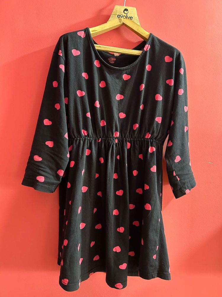 Heart Print Mini Dress