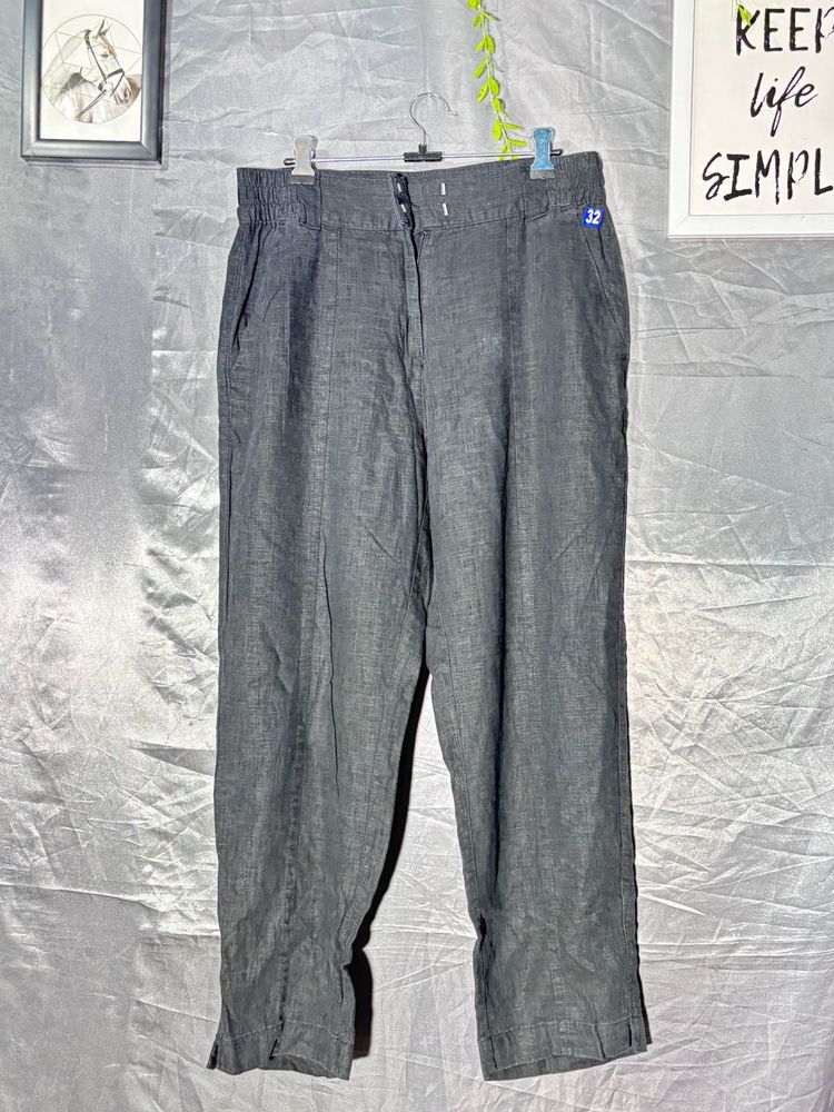 Classic Grey Linen Pants