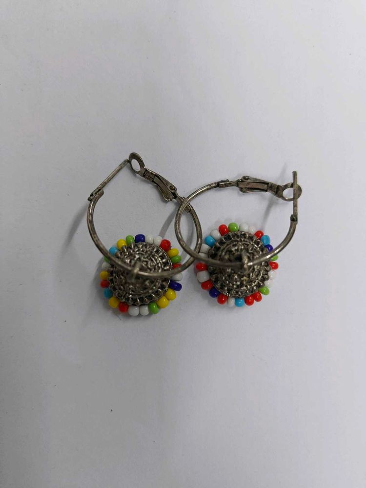 Bohemian Beaded Hoop Earrings