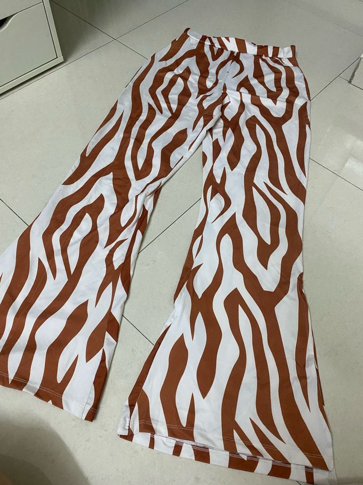 Stylish Zebra Print Flared Pants