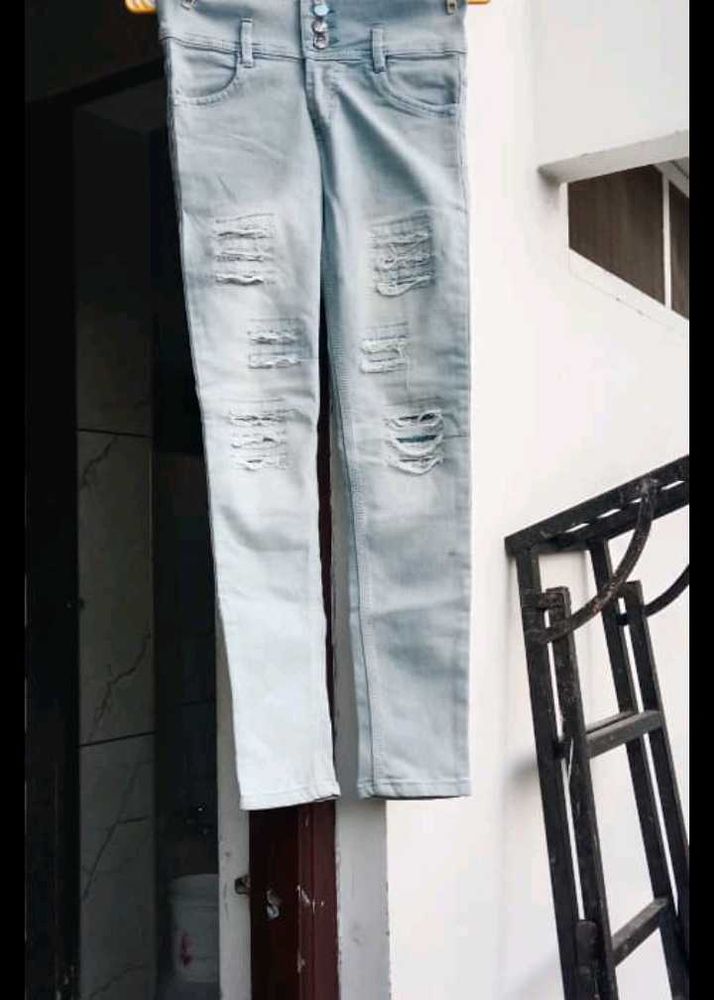 Light Blue Distressed Jeans