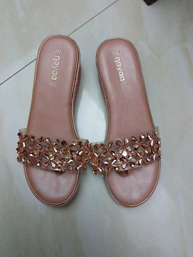 Sparkly platform heels fit for size 7.