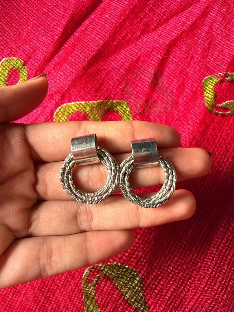 Chunky Silver Hoop Earrings