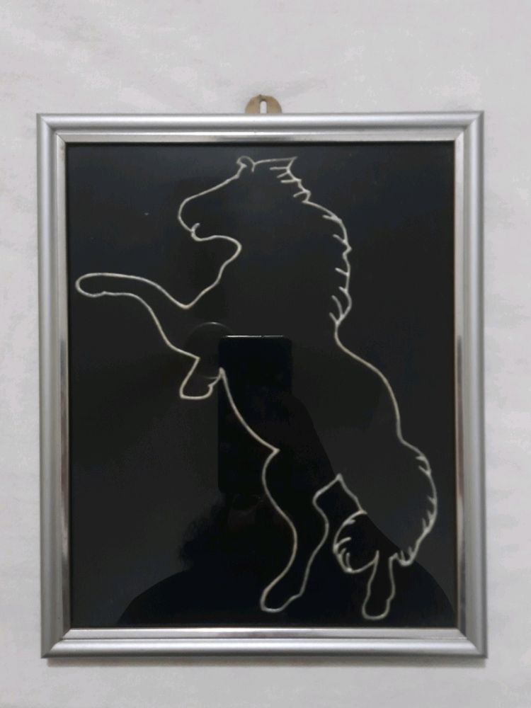Vintage Horse Silhouette Framed Art